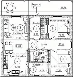 Дом 92м², 1-этажный, участок 12 сот.