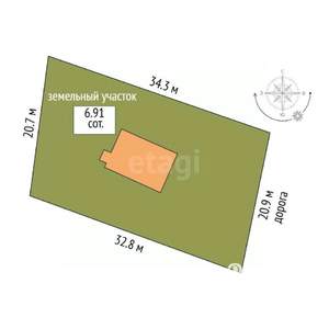 Дом 76м², 2-этажный, участок 7 сот.