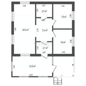 Дом 51м², 1-этажный, участок 9 сот.