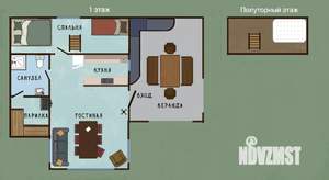 Дом 65м&sup2;, 1-этажный, посуточно, 