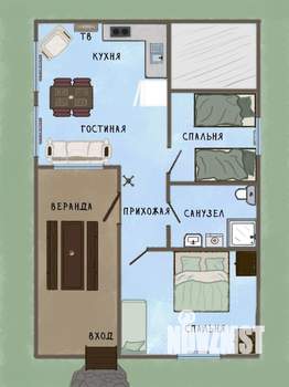 Дом 80м&sup2;, 1-этажный, посуточно, 