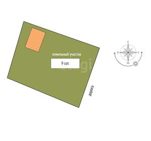 Дом 55м², 2-этажный, участок 9 сот.  