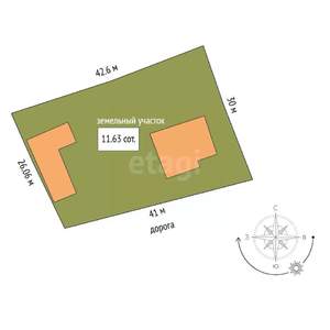 Дом 94м&sup2;, 1-этажный, участок 12 сот.  