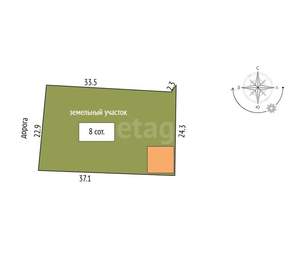 Дом 67м&sup2;, 1-этажный, участок 8 сот.  