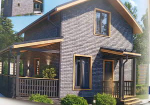 Дом 90м&sup2;, 2-этажный, участок 6 сот.  