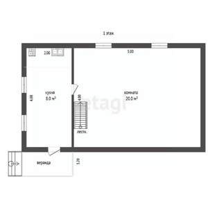 Дом 18м², 2-этажный, участок 6 сот.  