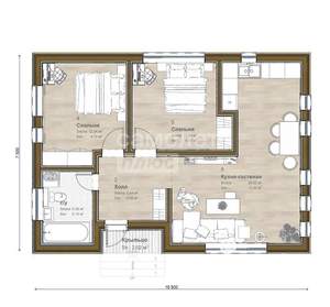 Дом 78м&sup2;, 1-этажный, участок 10 сот.  