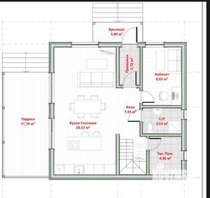 Дом 150м&sup2;, 2-этажный, участок 7 сот.  