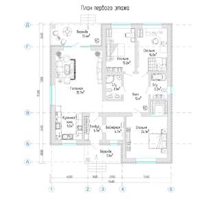 Дом 192м&sup2;, 1-этажный, участок 7 сот.  