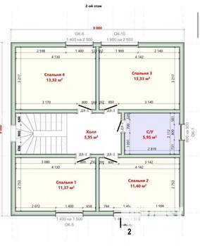 Коттедж 150м², 2-этажный, участок 10 сот.  
