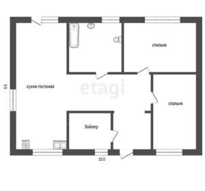 Дом 60м², 2-этажный, участок 7 сот.  