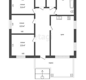 Дом 118м², 1-этажный, участок 8 сот.  