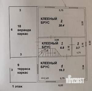 Дача 112м², 2-этажный, участок 16 сот.  