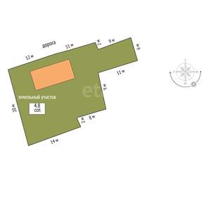 Дом 87м&sup2;, 2-этажный, участок 5 сот.  