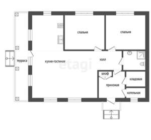 Дом 73м&sup2;, 1-этажный, участок 11 сот.  