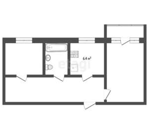 2-к квартира, на длительный срок, 43м2, 3/5 этаж