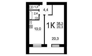 1-к квартира, на длительный срок, 32м2, 5/9 этаж