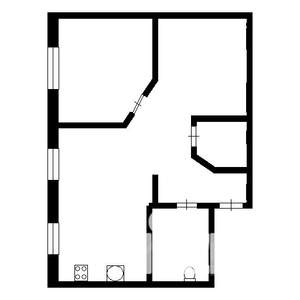2-к квартира, на длительный срок, 42м2, 4/5 этаж