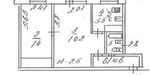 2-к квартира, на длительный срок, 46м2, 2/5 этаж