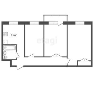 3-к квартира, вторичка, 57м2, 5/5 этаж