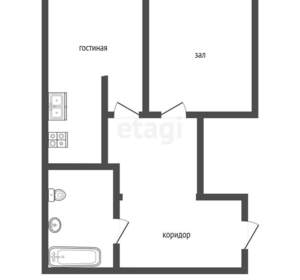 1-к квартира, вторичка, 43м2, 4/6 этаж