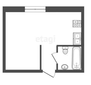 Студия квартира, вторичка, 23м2, 1/5 этаж