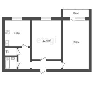 2-к квартира, вторичка, 50м2, 3/5 этаж