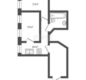2-к квартира, вторичка, 58м2, 1/4 этаж