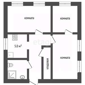 3-к квартира, вторичка, 57м2, 1/1 этаж