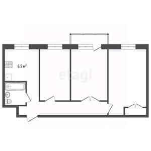 3-к квартира, вторичка, 57м2, 5/5 этаж
