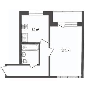 1-к квартира, вторичка, 32м2, 4/5 этаж