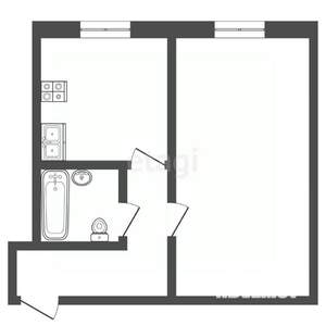 1-к квартира, вторичка, 32м2, 1/2 этаж