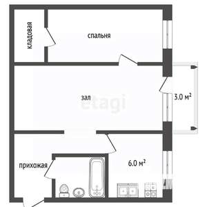 2-к квартира, вторичка, 45м2, 5/5 этаж