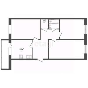 3-к квартира, вторичка, 67м2, 4/5 этаж