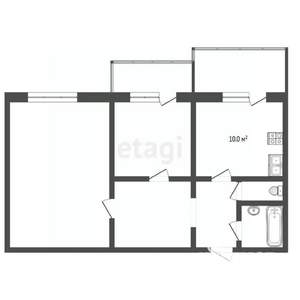 2-к квартира, вторичка, 53м2, 3/6 этаж