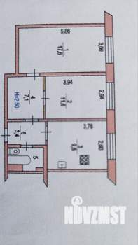2-к квартира, вторичка, 52м2, 3/3 этаж