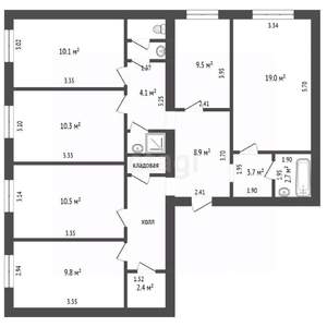 4-к квартира, вторичка, 116м2, 6/9 этаж