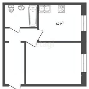 2-к квартира, вторичка, 47м2, 1/2 этаж