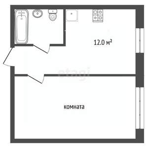 1-к квартира, вторичка, 37м2, 1/3 этаж