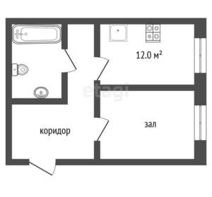 1-к квартира, вторичка, 44м2, 5/7 этаж