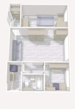 2-к квартира, вторичка, 42м2, 1/5 этаж