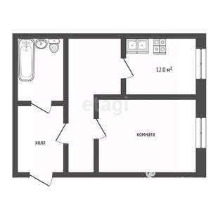 1-к квартира, вторичка, 40м2, 4/7 этаж