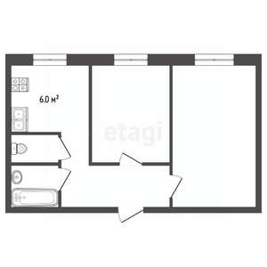 2-к квартира, вторичка, 44м2, 9/9 этаж