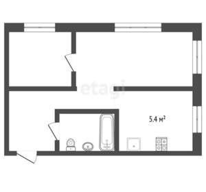 2-к квартира, вторичка, 36м2, 5/5 этаж