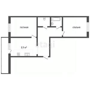 2-к квартира, вторичка, 53м2, 4/5 этаж