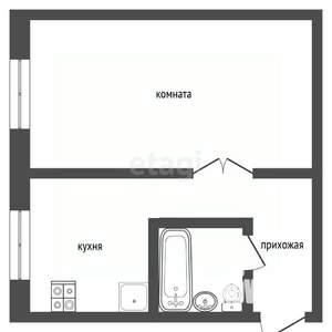 1-к квартира, вторичка, 30м2, 3/5 этаж