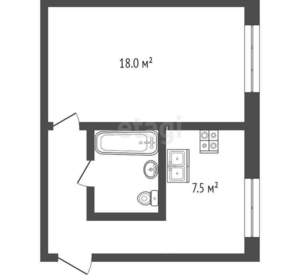 1-к квартира, вторичка, 32м2, 1/5 этаж