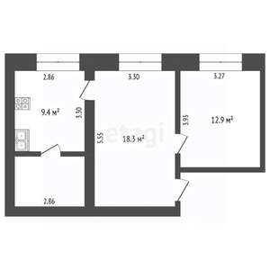 2-к квартира, вторичка, 47м2, 3/5 этаж