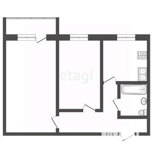2-к квартира, вторичка, 43м2, 5/5 этаж