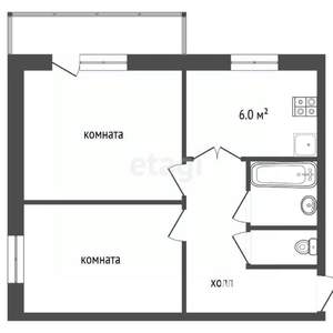 2-к квартира, вторичка, 44м2, 7/9 этаж